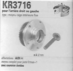 Kit moyeu arrière droite ou gauche - AUDI A4 (B5) - R157.27- thumb-4