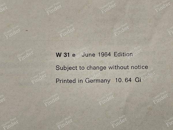 Manuel d'utilisation PORSCHE 356 C USA - PORSCHE 356 - W31e- 2