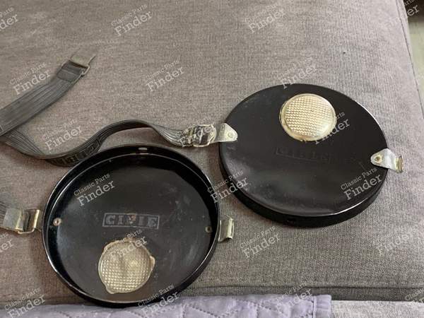 Black metal Cibié covers for 'Oscars'. - RENAULT 8 / 10 (R8 / R10) - 1