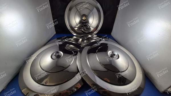 Jeu de 5 enjoliveurs de roues en inox - PEUGEOT 403 - 1
