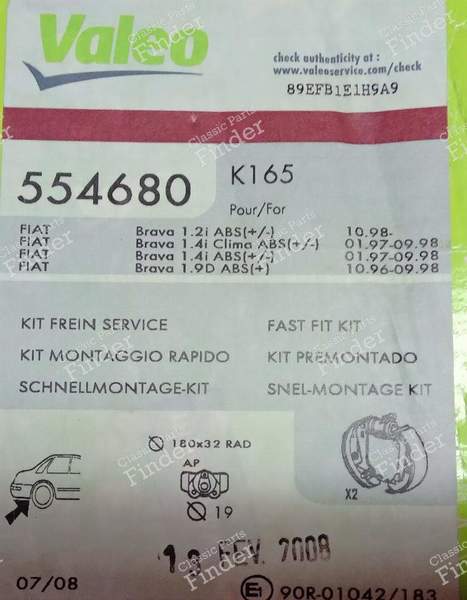 Rear brake kit Fiat Bravo/Brava serie I 1,4 1,9D without ABS, serie II 80 without ABS - FIAT Bravo / Brava - K165- 4