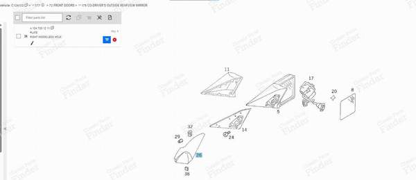 INNENABDECKUNG FÜR SPIEGEL - RECHTE SEITE - MERCEDES BENZ E (W124) - A12472012117095- 3