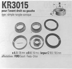 Kit roulements Avant droite/gauche - FORD Escort / Orion (MK3 & 4) - RL0604- thumb-1
