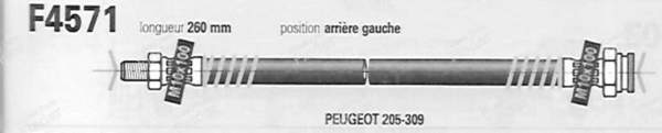 Flexible Left rear position - PEUGEOT 205 - F4571- 0