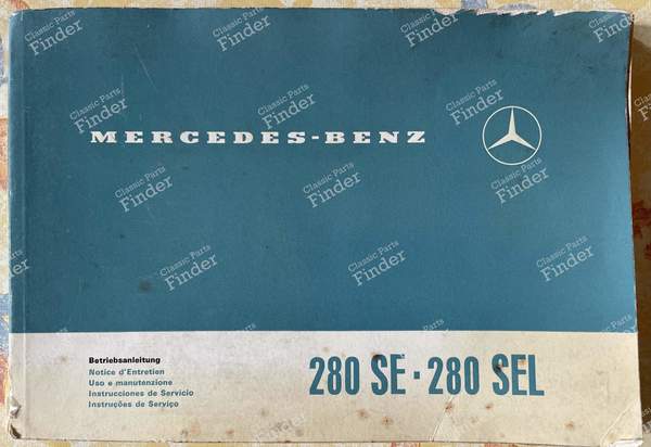 Service manual 280 SE/SEL - MERCEDES BENZ W108 / W109 - 0
