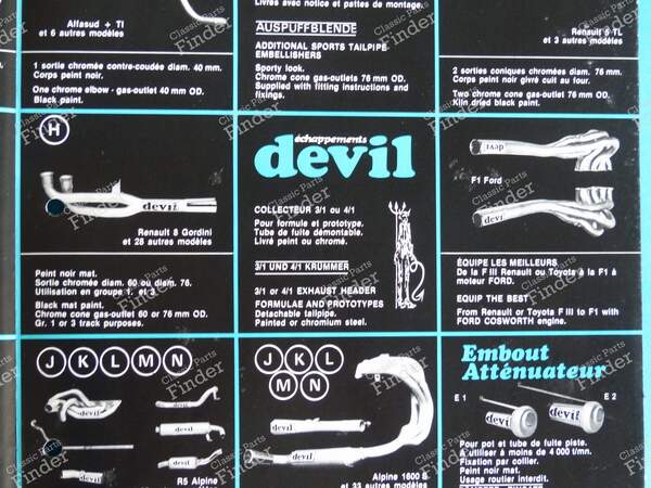"Devil" Racing Flame Tube for the 1600S and Gordini - ALPINE A110 - 206P3- 2