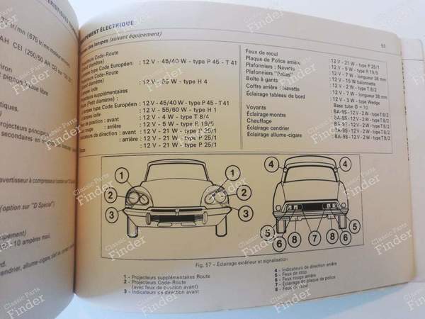On-board manual - complete 'D range' (except IE) - CITROËN DS / ID - 07536 / ISBN 261751151001- 6
