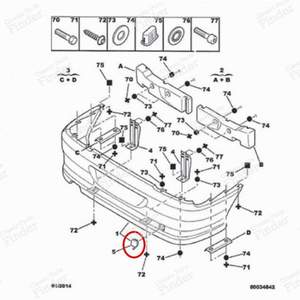 Ready-to-paint tow hook cover - PEUGEOT 406 Coupé - Equiv. 7414.K6- thumb-4