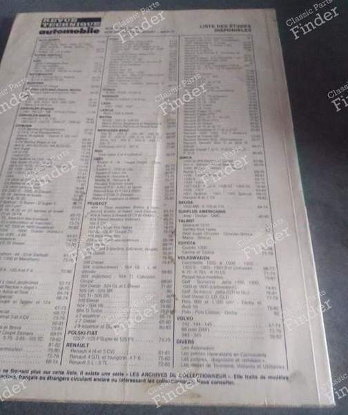 RTA für Renault 20 LS, TS und TX - RENAULT 20 / 30 (R20 / R30) - 2