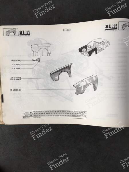 Ersatzteilkatalog P.R. 961 - RENAULT 15 / 17 (R15 - R17) - 7701432625- 6