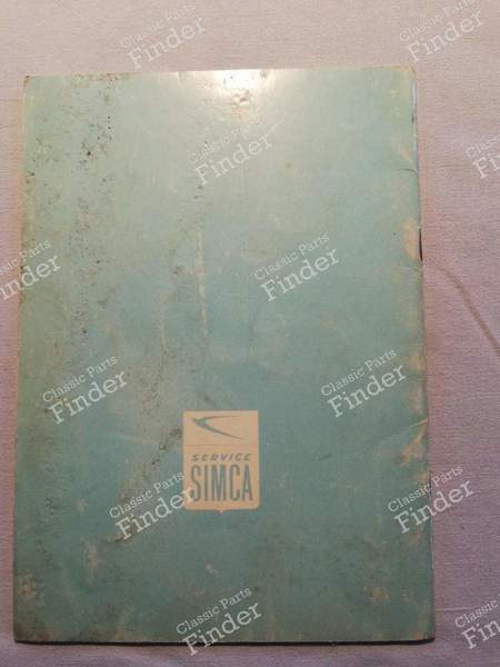 Warranty manual - Sedan & Coupé - SIMCA Coupé 1000 / 1200 S - 2.070.035 / 526539- 5