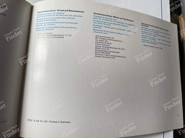 Pflegeanleitung 190 W110 - MERCEDES BENZ W110 - 2