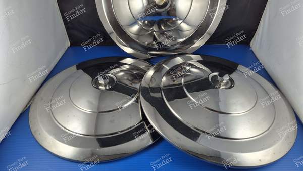 Jeu de 5 enjoliveurs de roues en inox - PEUGEOT 403 - 3