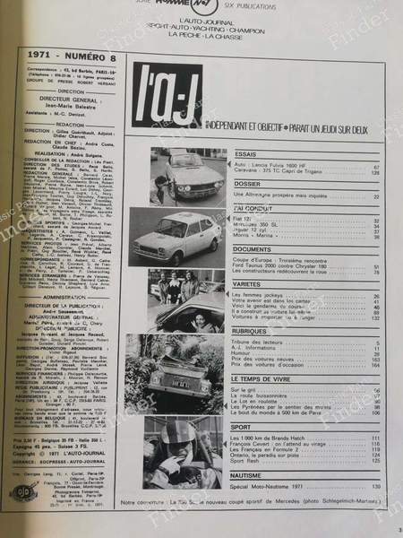 L'Auto-Journal - April 22, 1971 - MERCEDES BENZ SL (R107) - #8- 1