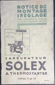 Solex carburettors manuals: type T and IT - CITROËN 2CV