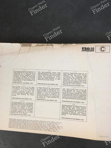 Spare Parts Manual - PR 907 (6th Edition) - RENAULT 12 / Virage (R12) - 7701437674- 6