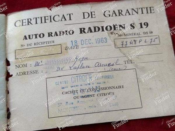 Genuine car radio Owner's manual - CITROËN DS / ID - Radioën S19- 7