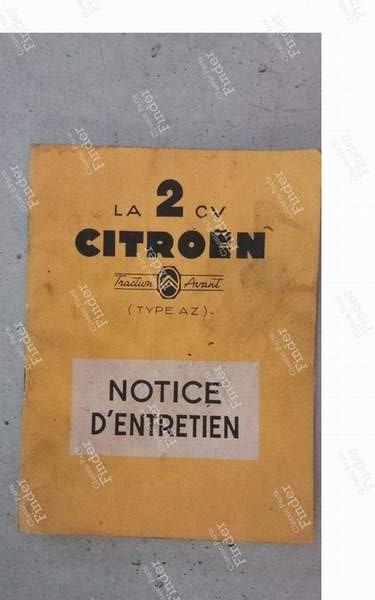 Service manual AZ version - CITROËN 2CV - Avril 1955 / A.C 5093- 0