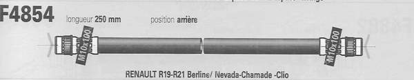 Pair of left and right rear hoses - RENAULT 19 (R19) - F4854- 1