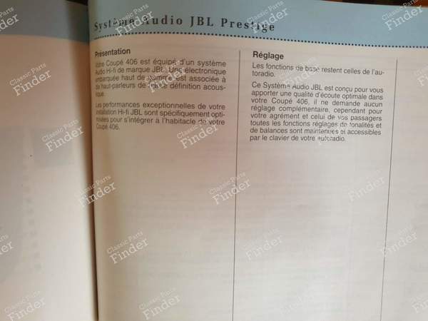 Autoradio + 6-fach CD-Wechsler - Audio-Paket JBL - PEUGEOT 406 Coupé - 22RC465/35- 8