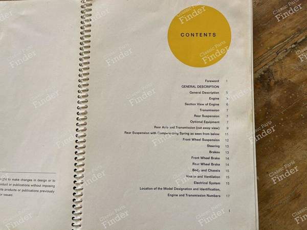 Manuel d'utilisation PORSCHE 356 C USA - PORSCHE 356 - W31e- 3