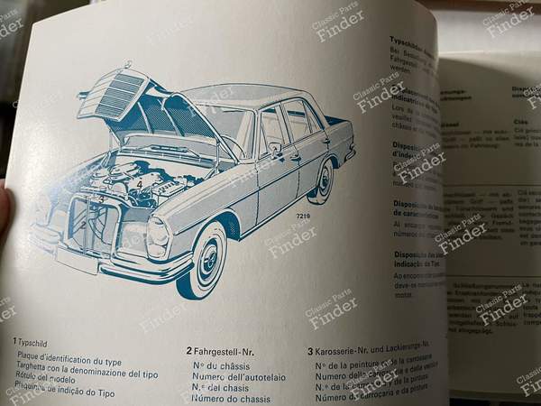 Service manual Mercedes 280S W108 - MERCEDES BENZ W108 / W109 - 1085843196 / 108 584 31 96- 2