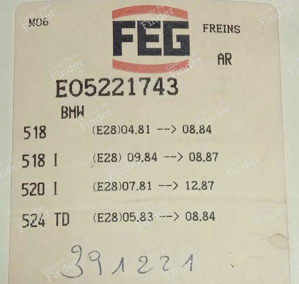 Kit freins arrière BMW 518 518i (E28), 520 520i, 524TD sans ABS - BMW 5 (E28) - REO5221743- 3