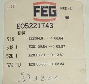 Kit freins arrière BMW 518 518i (E28), 520 520i, 524TD sans ABS - BMW 5 (E28) - REO5221743- thumb-3