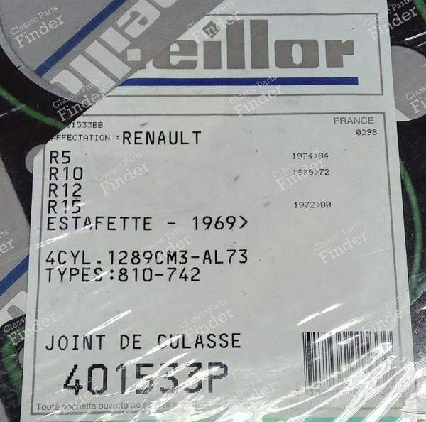 Zylinderkopfdichtung - RENAULT 5 / 7 (R5 / Siete) - 401533P- 1