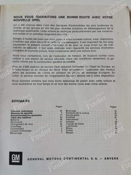 Wartungshandbuch - OPEL Rekord (C) / Commodore (A) - 8938247-16-6-68- 1