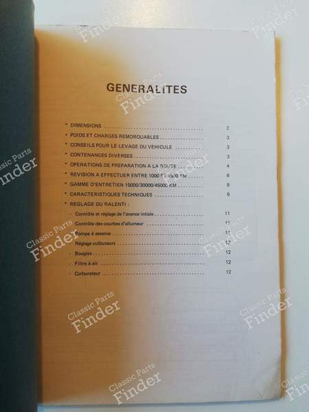 Brochure technique moteur 2.2 - TALBOT Tagora - MDT/0001-0781- 1