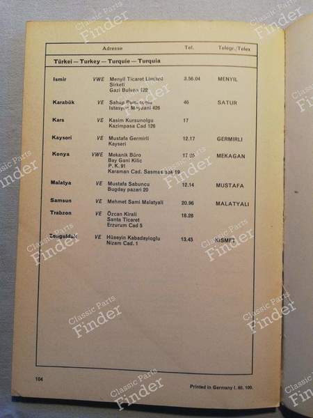 Mercedes Booklet - Service stations - MERCEDES BENZ 180 / 190 (W120 / W121) (Kleiner Ponton) - I.60.100- 4