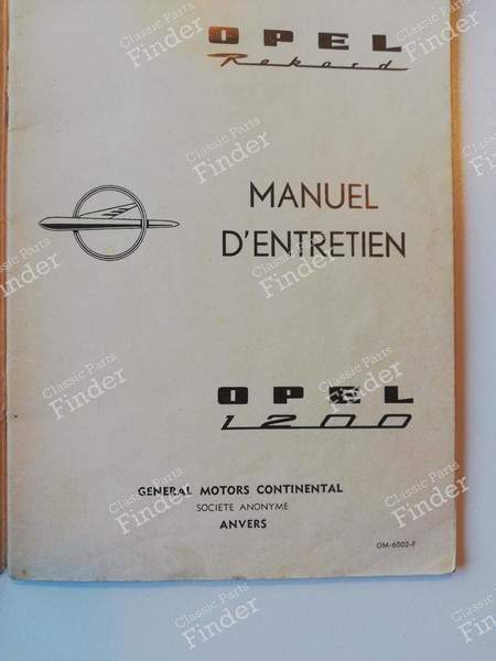 Wartungshandbuch - OPEL Olympia Rekord P (P1) - OM-6002-F- 3