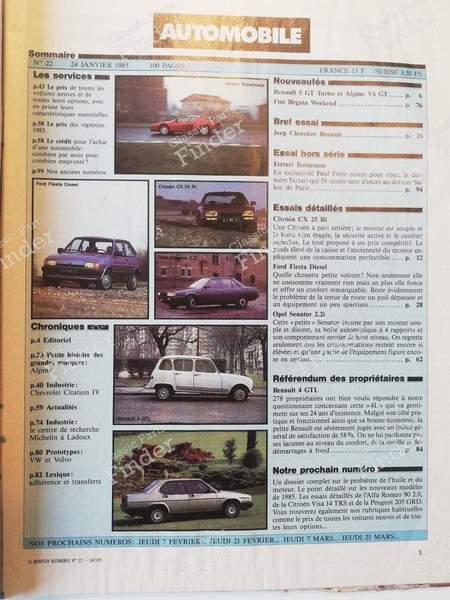 Le Moniteur Automobile - #22 (January 24, 1985) - RENAULT 5 (Supercinq) / Express / Rapid (R5) - #22 - 24 janvier 1985- 1
