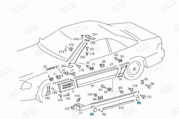 LIFTING JACK COVER - MERCEDES BENZ SL (R129) - A12969800307738- 3