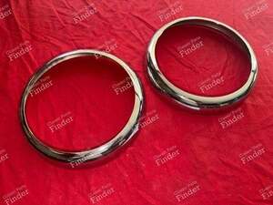 Pair of chrome headlight trim rings - PEUGEOT 203 - thumb-1