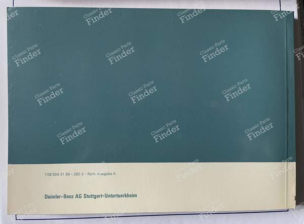 Service manual Mercedes 280S W108 - MERCEDES BENZ W108 / W109 - 1085843196 / 108 584 31 96- 1