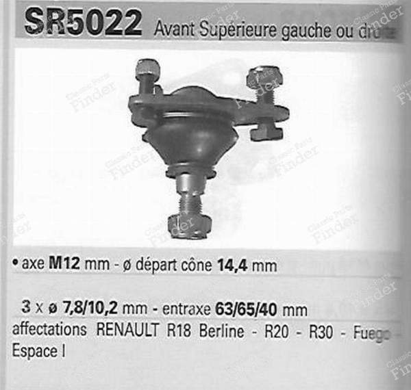 Paire de rotules supérieures avant gauche et droite - RENAULT 18 (R18) - 4005258- 4