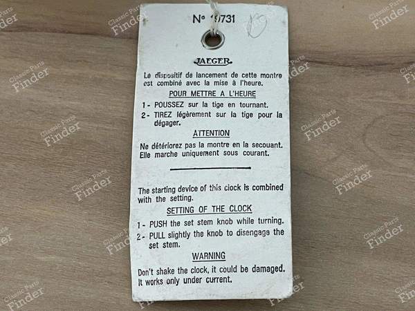 Uhr Jaeger neu NOS Herkunft ID-DS 1970 bis 1975 - CITROËN DS / ID - 1