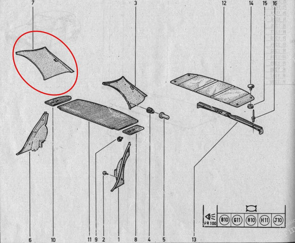 C Pillar interior trim - Right side - RENAULT 5 / 7 (R5 / Siete) - 7700664373- 4