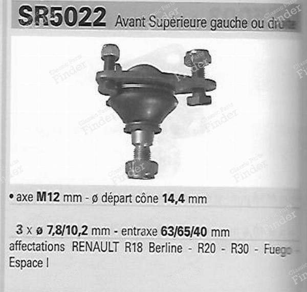 Left or right upper front ball joint - RENAULT Fuego - QSJ796S- 3