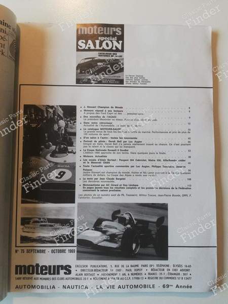 Revue 'moteurs' - Spécial Salon 1969 - RENAULT 8 / 10 (R8 / R10) - N° 75- 1