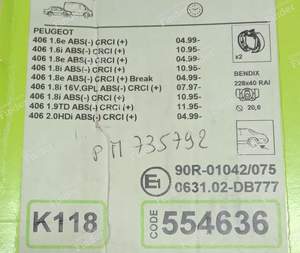 Kit freins arrière - PEUGEOT 406 - K118- thumb-5