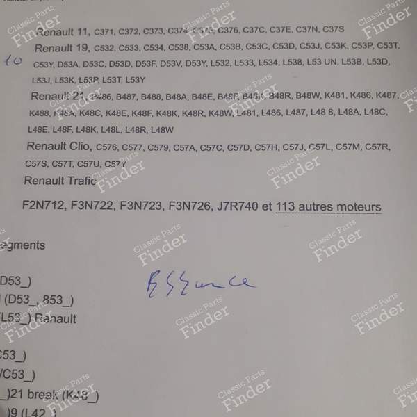 Pistons and segments for R9, R11, R19, R21, Clio, Trafic... - RENAULT Trafic - 93 791 810- 4