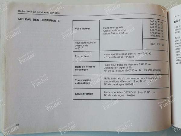 Wartungshandbuch - Monza - OPEL Rekord (E) / Commodore (C) / Senator (A) / Monza (A) - TS-1293 / 09294465- 7