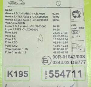 Rear brake kit - SEAT Arosa - K195- thumb-3