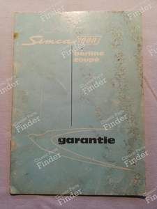 Warranty manual - Sedan & Coupé for SIMCA 900 / Simc'4 / 1000 / 1005 / 1006 / 1118 /Abarth 1150