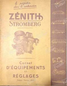Carnets réglages carburateurs Zenith 1952 - BERLIET 944 / 1144 / Dauphine