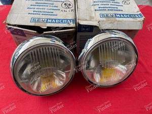 Two MARCHAL AMPLILUX headlights for DS/ID, or others - PEUGEOT 404 Coupé / Cabriolet - 61282203 (?)- thumb-1