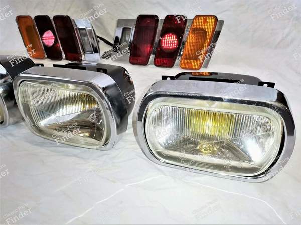 1 complete set of headlights and 2 rear lights - PEUGEOT 504 Coupé / Cabriolet - 450088 / 629G / 629D- 2